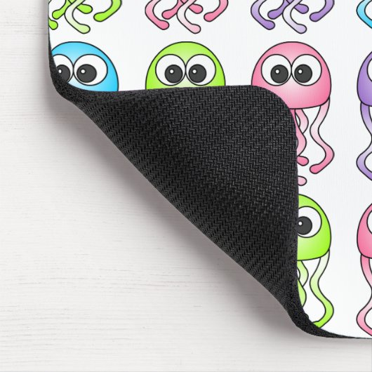 Tapis De Souris Méduses mignonnes Mousepad d'arc-en-ciel (Coin)