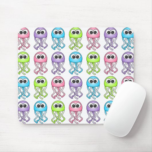 Tapis De Souris Méduses mignonnes Mousepad d'arc-en-ciel (Avec souris)