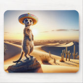Tapis De Souris Meerkat porte un Sombrero mexicain (Devant)