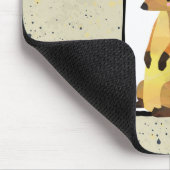 Tapis De Souris Meerkat sur Arrière - plan beige avec Monogramme (Coin)