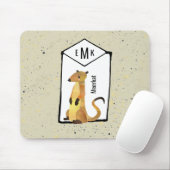 Tapis De Souris Meerkat sur Arrière - plan beige avec Monogramme (Avec souris)