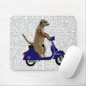 Tapis De Souris Meerkat sur Dark Blue Moped (Avec souris)
