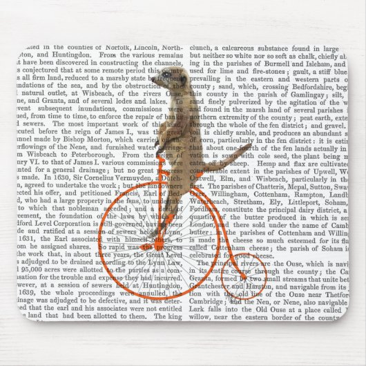 Tapis De Souris Meerkat sur Orange Penny Farthing (Devant)