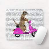 Tapis De Souris Meerkat sur Pink Moped (Avec souris)
