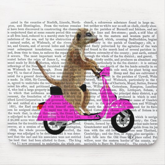 Tapis De Souris Meerkat sur Pink Moped (Devant)