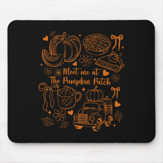 Tapis De Souris Meet Me At The Pumpkin Patch Coquette Bow Truck Fa (Devant)