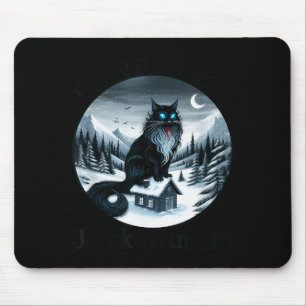Tapis De Souris Méfiez-vous du chat de Noël Jolakotturinn Noël isl