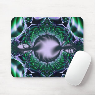 Tapis De Souris Meg Art fractal vert et bleu