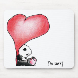 Tapis De Souris Megg : Un panda mignon - coeur, je suis désolé