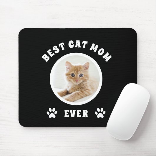 Tapis De Souris Meilleur Chat Maman Toujours Personnalisé Photo Pe (Avec souris)