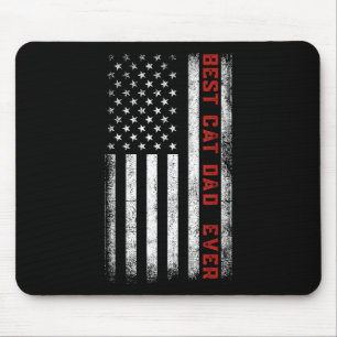 Tapis De Souris Meilleur Chat Papa Jamais Drapeau Américain Chat P