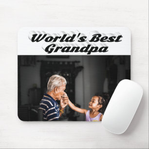 Tapis De Souris Meilleur grand-père photo texte noir