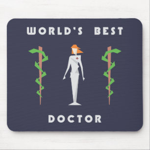 Tapis De Souris Meilleur médecin féminin géométrique au monde