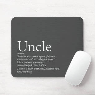 Tapis De Souris Meilleur Oncle Funcle Définition Moderne Gris