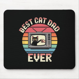 Tapis De Souris Meilleur Papa Chat Retro Vintage Papa Chat Hommes