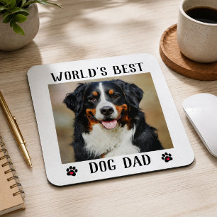 Tapis De Souris Meilleur Papa Chien au Monde Empreintes de Patte P