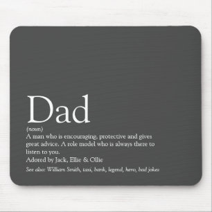 Tapis De Souris Meilleur Papa Daddy Père Définition Gris
