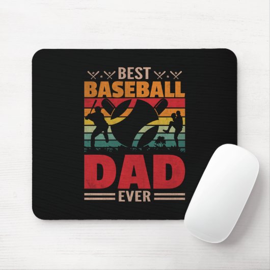 Tapis De Souris Meilleur papa de baseball (Avec souris)