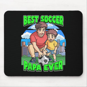 Tapis De Souris Meilleur Papa de Football Célébrez la Fête des Pèr