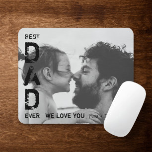 Tapis De Souris Meilleur papa jamais Nom personnalisé Photo Cool F
