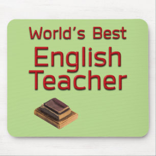 Tapis De Souris Meilleur professeur d'anglais avec livres au monde