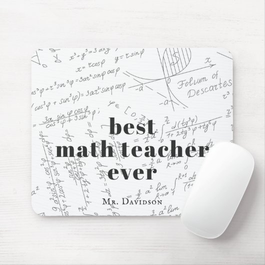 Tapis De Souris Meilleur professeur de mathématiques | Monogramme (Avec souris)