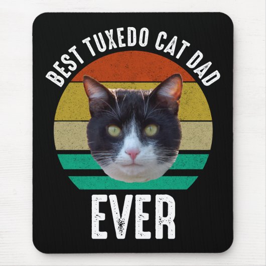 Tapis De Souris Meilleur Tuxedo Chat Papa Jamais (Devant)