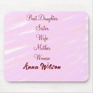 Tapis De Souris Meilleure femme maman épouse fille ajouter nom tex