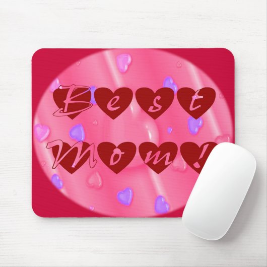 Tapis De Souris Meilleure maman en Hearts (Avec souris)