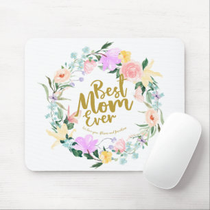 Tapis De Souris Meilleure Maman Florale Personnalisée
