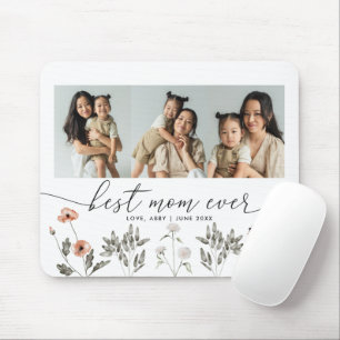 Tapis De Souris Meilleure maman Jamais Floral Photo Collage