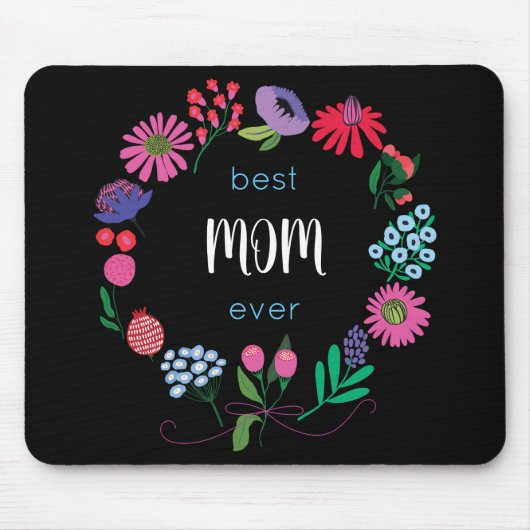 Tapis De Souris Meilleure maman jamais Flower Wath Souris Pouse (Devant)