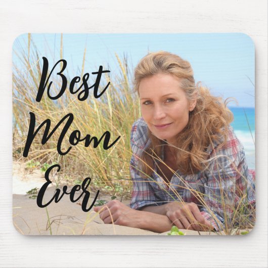 Tapis De Souris Meilleure Maman Photo de Script Moderne (Devant)