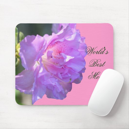 Tapis De Souris Meilleure maman Rose Azalea Fleur Photo Mousepad (Avec souris)