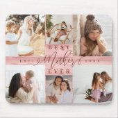Tapis De Souris Meilleure Mère Jamais Photo Collage Pink Woodgrain (Devant)