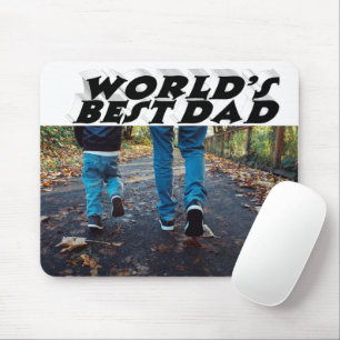 Tapis De Souris Meilleure photo Papa noir 3d texte