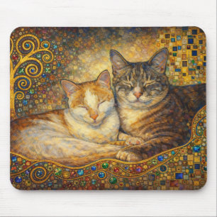 Tapis De Souris Meilleurs amis de chat inspirés de Klimt