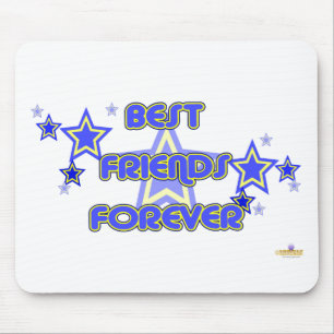 Tapis De Souris Meilleurs Amis Pour Toujours Blue Yellow Stars