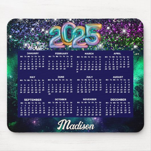 Tapis De Souris Mélange couleur violet vert faux parties scintilla (Devant)