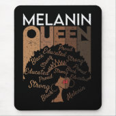 Tapis De Souris Melanin Afro Queen Word Art (Devant)