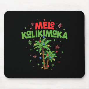 Tapis De Souris Mele Kalikimaka Hawaiian Christmas Palm Tree Light