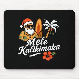 Tapis De Souris Mele Kalikimaka Noël hawaïen Chapeau de Père Noël