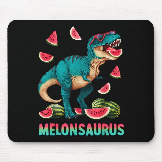 Tapis De Souris Melonsaurus pastèque dinosaure t rex été drôle (Devant)