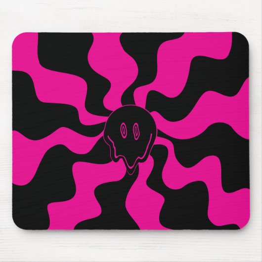 Tapis De Souris Melt de sourire - Magenta et noir (Devant)
