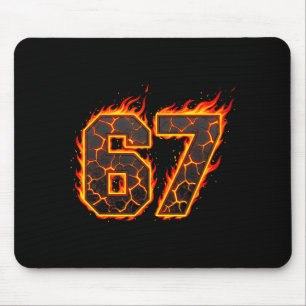 Tapis De Souris Mème 67 Flames Six Sept Feu Drôle Gen Alpha Slan