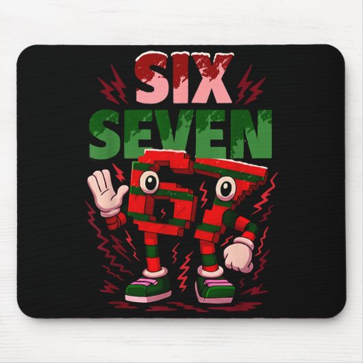 Tapis De Souris Meme 6 7 Six Seven Italian Brainrot Christmas Red (Devant)