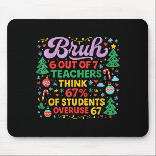 Tapis De Souris Mème Bruh 6 sur 7 enseignants 67 pour cent étudian