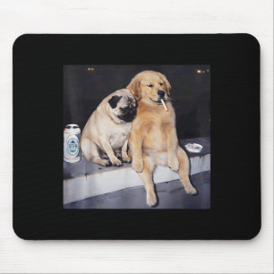 Tapis De Souris Mème de Carlin de chien qui fume Mème de Retriever