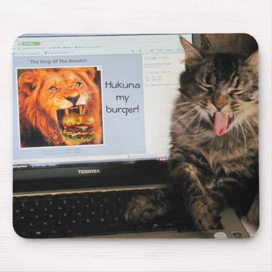 Tapis De Souris Mème de chat King of burgers (Devant)
