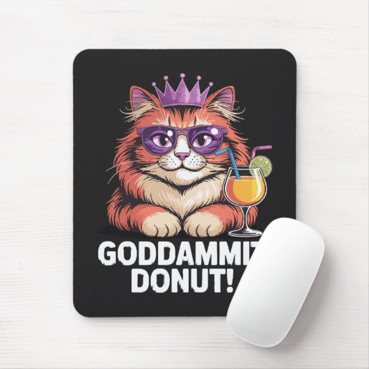 Tapis De Souris Mème de chat princesse donut féminin (Avec souris)